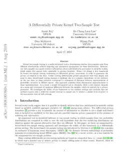A Differentially Private Kernel Two-Sample Test