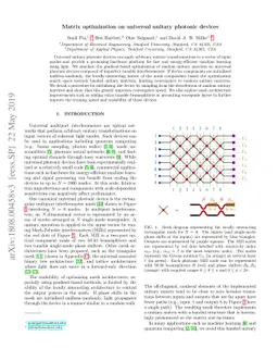 Matrix optimization on universal unitary photonic devices