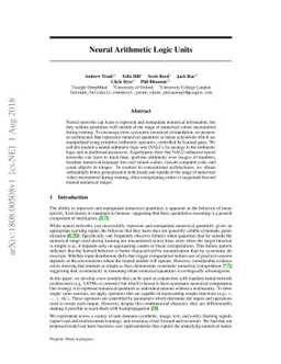 Neural Arithmetic Logic Units
