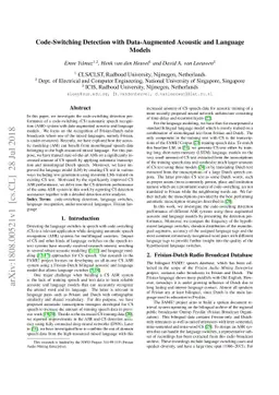 Code-Switching Detection with Data-Augmented Acoustic and Language
  Models