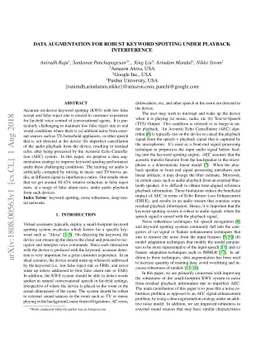 Data Augmentation for Robust Keyword Spotting under Playback
  Interference