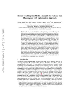 Robust Tracking with Model Mismatch for Fast and Safe Planning: an SOS
  Optimization Approach