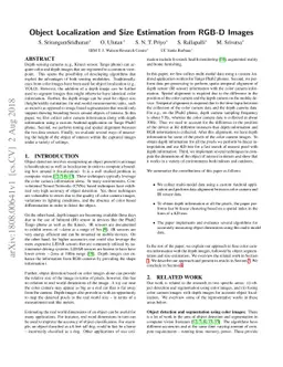 Object Localization and Size Estimation from RGB-D Images