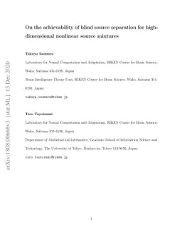 On the achievability of blind source separation for high-dimensional
  nonlinear source mixtures