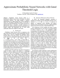 Approximate Probabilistic Neural Networks with Gated Threshold Logic