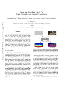 Sparse and Dense Data with CNNs: Depth Completion and Semantic
  Segmentation