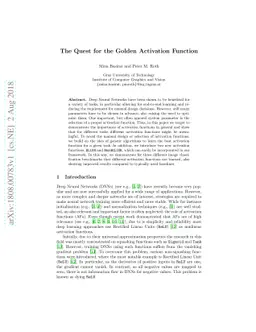 The Quest for the Golden Activation Function