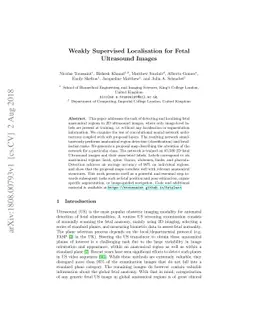Weakly Supervised Localisation for Fetal Ultrasound Images
