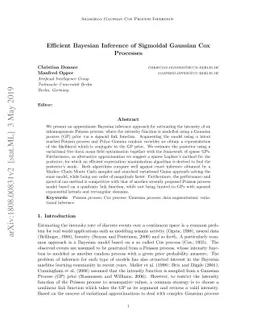 Efficient Bayesian Inference of Sigmoidal Gaussian Cox Processes