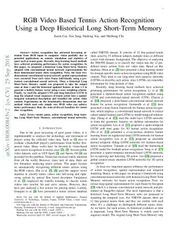 RGB Video Based Tennis Action Recognition Using a Deep Historical Long
  Short-Term Memory