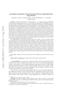 Machine Learning of Space-Fractional Differential Equations