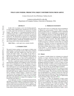 What Goes Where: Predicting Object Distributions from Above