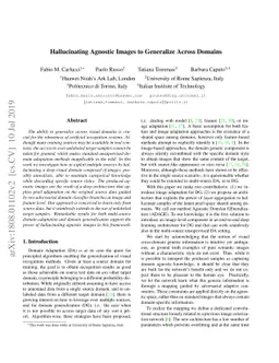 Hallucinating Agnostic Images to Generalize Across Domains