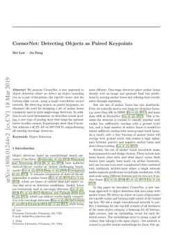 CornerNet: Detecting Objects as Paired Keypoints