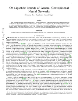 On Lipschitz Bounds of General Convolutional Neural Networks
