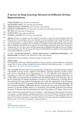A survey on Deep Learning Advances on Different 3D Data Representations