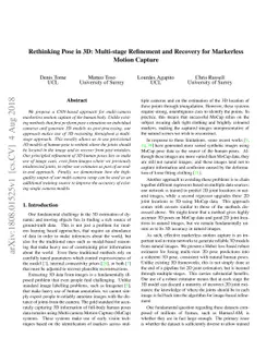 Rethinking Pose in 3D: Multi-stage Refinement and Recovery for
  Markerless Motion Capture