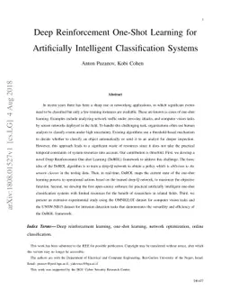 Deep Reinforcement One-Shot Learning for Artificially Intelligent
  Classification Systems