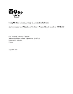 Using Machine Learning Safely in Automotive Software: An Assessment and
  Adaption of Software Process Requirements in ISO 26262