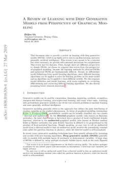 A Review of Learning with Deep Generative Models from Perspective of
  Graphical Modeling