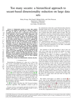 Too many secants: a hierarchical approach to secant-based dimensionality
  reduction on large data sets