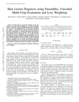 Skin Lesion Diagnosis using Ensembles, Unscaled Multi-Crop Evaluation
  and Loss Weighting