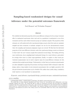 Sampling-based randomized designs for causal inference under the
  potential outcomes framework