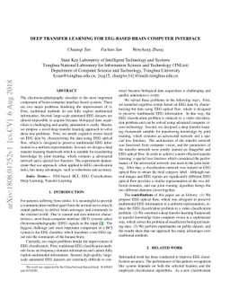 Deep Transfer Learning for EEG-based Brain Computer Interface