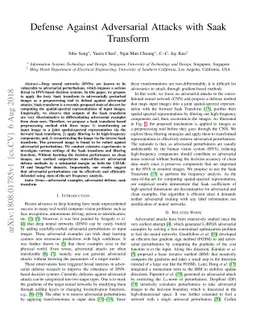 Defense Against Adversarial Attacks with Saak Transform