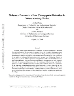 Nuisance Parameters Free Changepoint Detection in Non-stationary Series