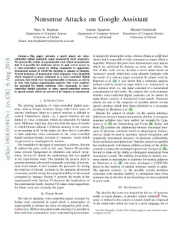 Nonsense Attacks on Google Assistant