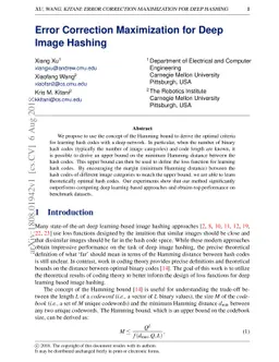 Error Correction Maximization for Deep Image Hashing