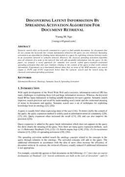 Discovering Latent Information By Spreading Activation Algorithm For
  Document Retrieval