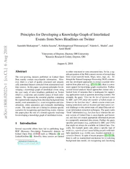 Principles for Developing a Knowledge Graph of Interlinked Events from
  News Headlines on Twitter