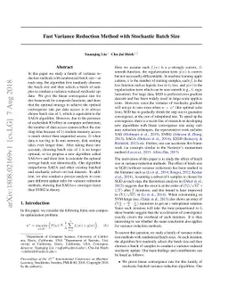 Fast Variance Reduction Method with Stochastic Batch Size