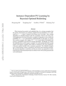 Instance-Dependent PU Learning by Bayesian Optimal Relabeling