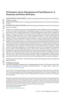 Performance-Aware Management of Cloud Resources: A Taxonomy and Future
  Directions