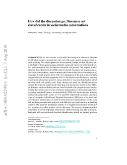 How did the discussion go: Discourse act classification in social media
  conversations