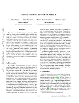 Overhead Detection: Beyond 8-bits and RGB