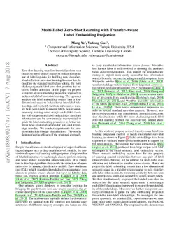 Multi-Label Zero-Shot Learning with Transfer-Aware Label Embedding
  Projection