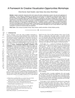 A Framework for Creative-Visualization Opportunities Workshops