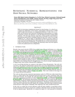 Rethinking Numerical Representations for Deep Neural Networks