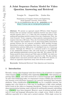 A Joint Sequence Fusion Model for Video Question Answering and Retrieval