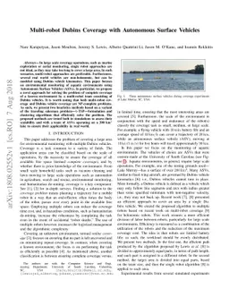 Multi-robot Dubins Coverage with Autonomous Surface Vehicles