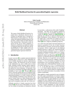 Belief likelihood function for generalised logistic regression