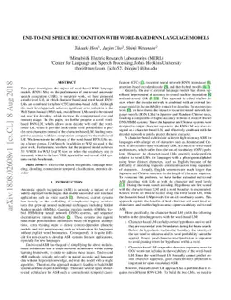 End-to-end Speech Recognition with Word-based RNN Language Models