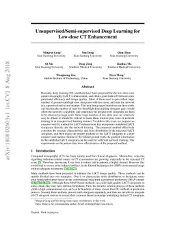 Unsupervised/Semi-supervised Deep Learning for Low-dose CT Enhancement