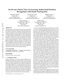 An Occam's Razor View on Learning Audiovisual Emotion Recognition with
  Small Training Sets