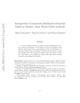 Asymptotics of maximum likelihood estimators based on Markov chain Monte
  Carlo methods