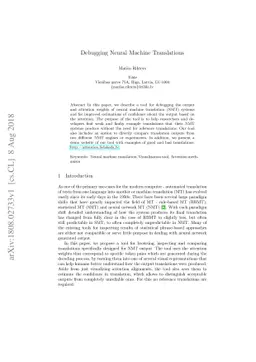 Debugging Neural Machine Translations